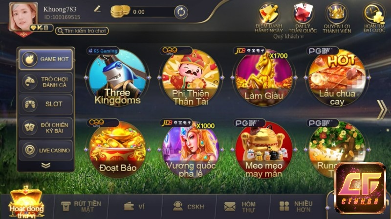 Tham gia game nổ hủ và vô vàn tựa game thú vị khác tại Cfun68