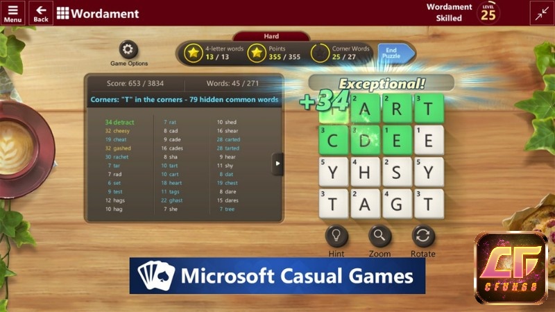 Mặc dù đò họa game Wordament® đơn giản nhưng lại khá tinh tế và đẹp mắt