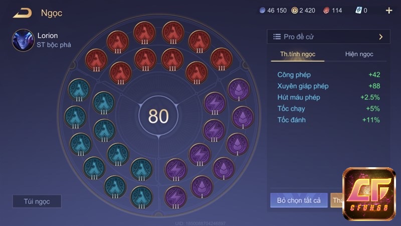 Trên đây là bảng ngọc của Lorion liên quân dành cho anh em game thủ nên biết